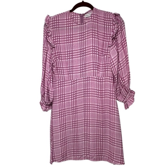 Faithful The Brand Edwina Djerra Pink Check Plaid A Line Mini Dress Women’s 4 - Picture 10 of 16